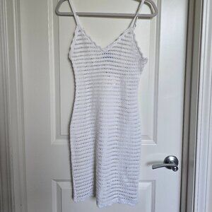 White crochet beach dress